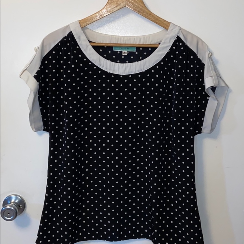 Black and White Polka Dot Blouse